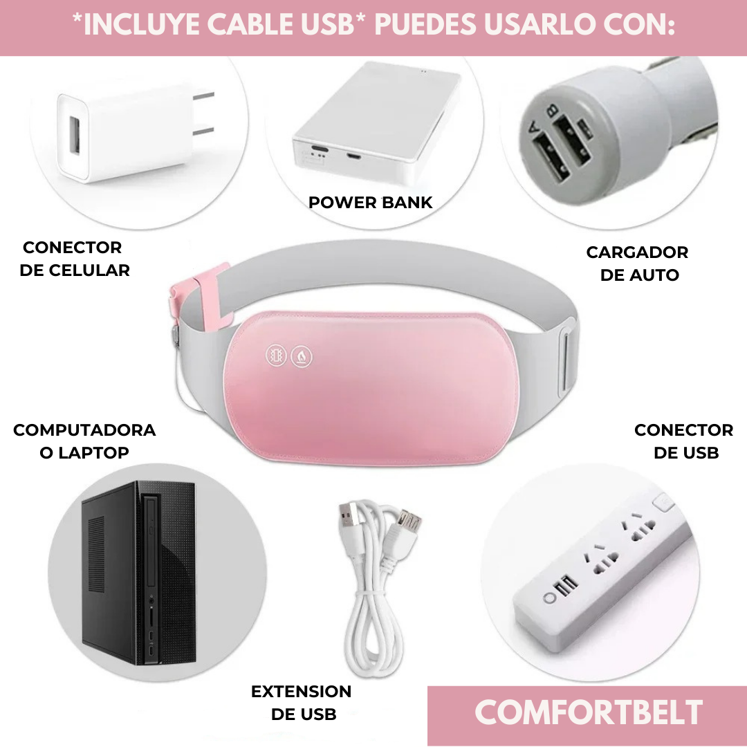 ComfortBelt™ | 😍 Banda térmica para cólicos 💟 | ¡No más días difíciles!