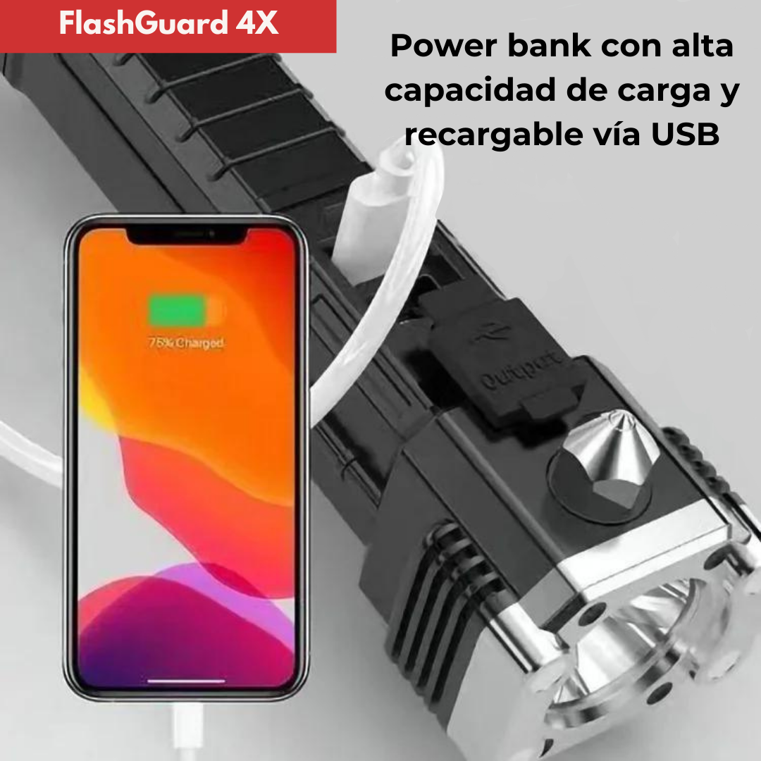 FlashGuard 4X™ | 🔦 Linterna táctica 4 en 1 🆘 | ¡Prepárate para lo inesperado!